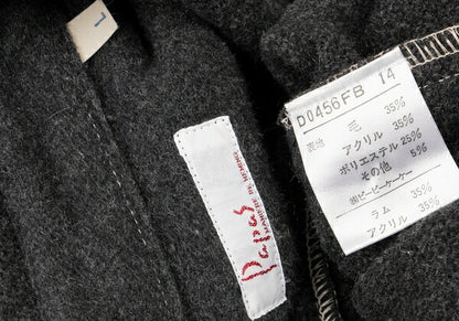 Papas Wool Blend Zip Pocket Shirt Jacket Charcoal Size L