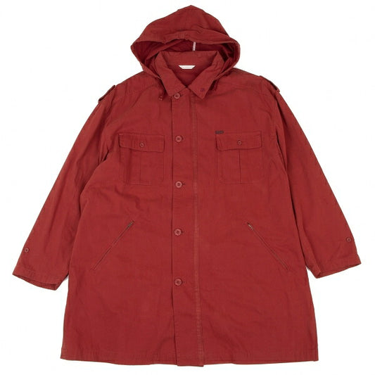 Papas Red Cotton Detachable Hood Mountain Jacket Size L