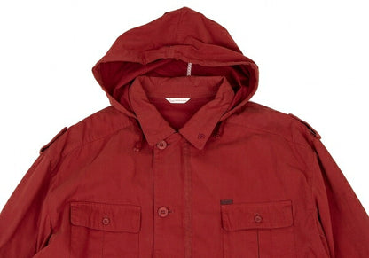 Papas Red Cotton Detachable Hood Mountain Jacket Size L