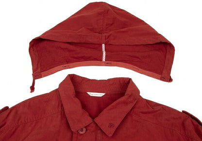 Papas Red Cotton Detachable Hood Mountain Jacket Size L