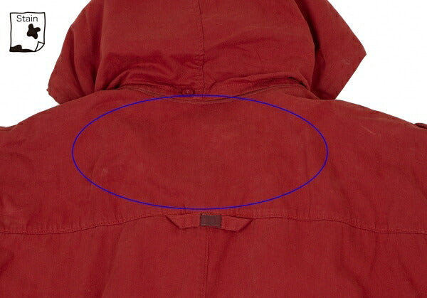 Papas Red Cotton Detachable Hood Mountain Jacket Size L