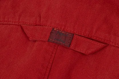 Papas Red Cotton Detachable Hood Mountain Jacket Size L