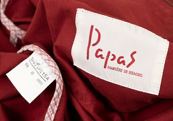 Papas Red Cotton Detachable Hood Mountain Jacket Size L