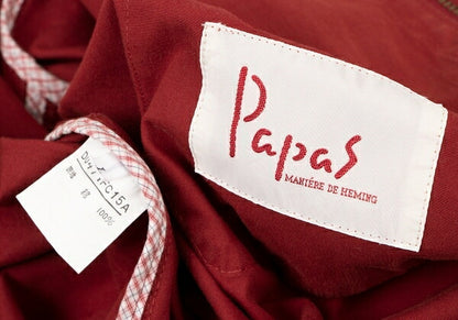 Papas Red Cotton Detachable Hood Mountain Jacket Size L