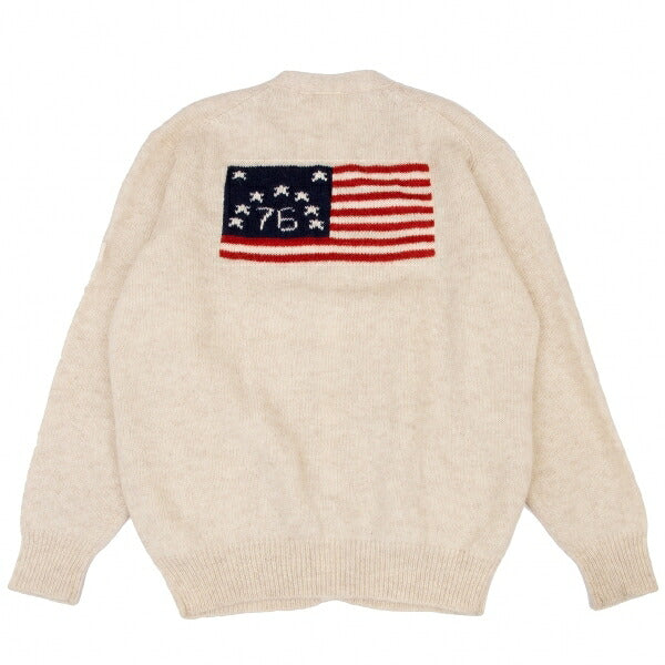 Papas Stars & Stripes Knit Cardigan Beige Size L