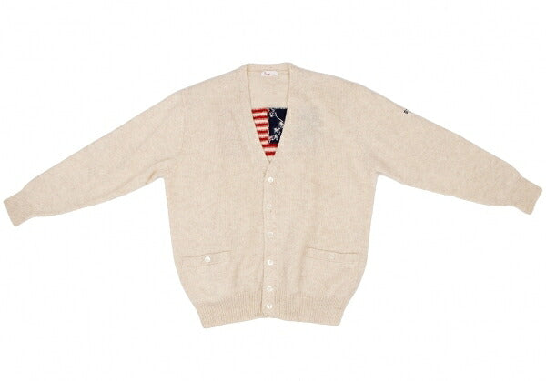 Papas Stars & Stripes Knit Cardigan Beige Size L