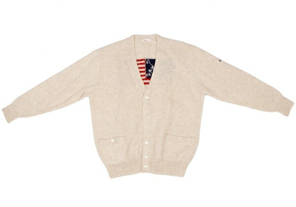 Papas Stars & Stripes Knit Cardigan Beige Size L