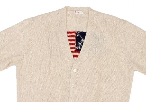 Papas Stars & Stripes Knit Cardigan Beige Size L
