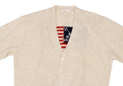 Papas Stars & Stripes Knit Cardigan Beige Size L
