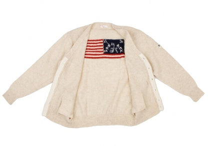 Papas Stars & Stripes Knit Cardigan Beige Size L