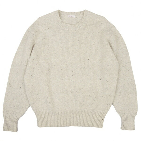 Papas Beige Silk Blend Crew Neck Knit Sweater Size L