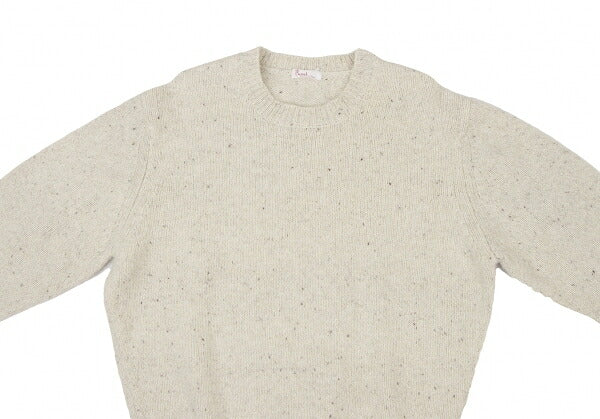 Papas Beige Silk Blend Crew Neck Knit Sweater Size L