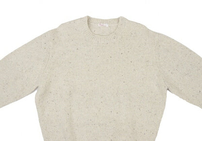 Papas Beige Silk Blend Crew Neck Knit Sweater Size L
