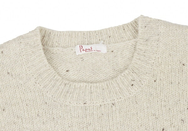 Papas Beige Silk Blend Crew Neck Knit Sweater Size L