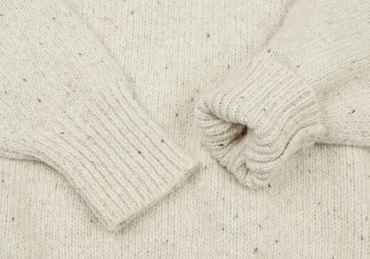 Papas Beige Silk Blend Crew Neck Knit Sweater Size L