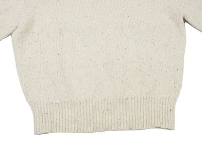 Papas Beige Silk Blend Crew Neck Knit Sweater Size L