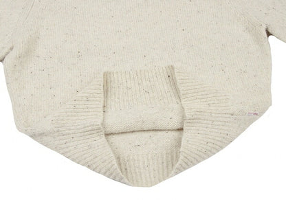 Papas Beige Silk Blend Crew Neck Knit Sweater Size L