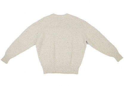 Papas Beige Silk Blend Crew Neck Knit Sweater Size L