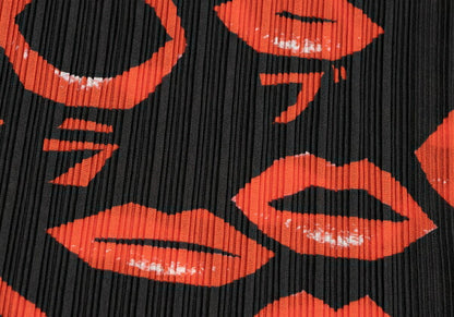 PLEATS PLEASE 15AW Lip Print Turtleneck Blouse Black Size 3