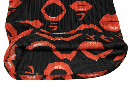 PLEATS PLEASE 15AW Lip Print Turtleneck Blouse Black Size 3