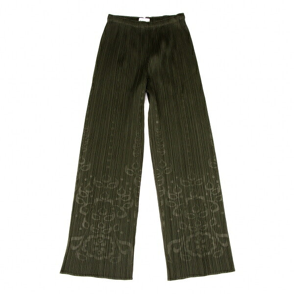 PLEATS PLEASE Embossed Wide Pants Khaki Size 1