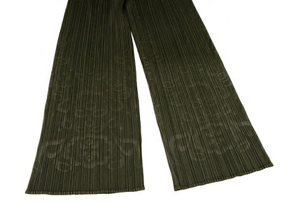 PLEATS PLEASE Embossed Wide Pants Khaki Size 1