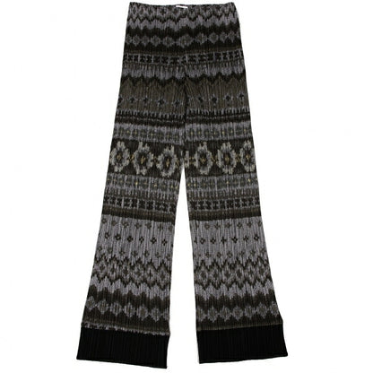 PLEATS PLEASE Polyester Ethnic Print Pants Charcoal Size 1