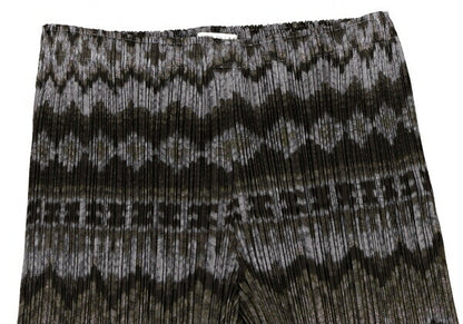 PLEATS PLEASE Polyester Ethnic Print Pants Charcoal Size 1