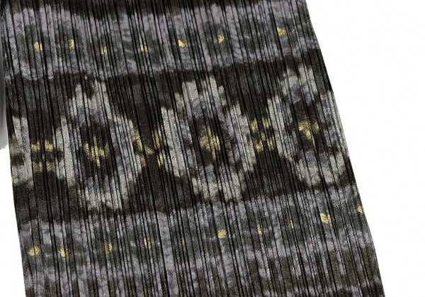 PLEATS PLEASE Polyester Ethnic Print Pants Charcoal Size 1