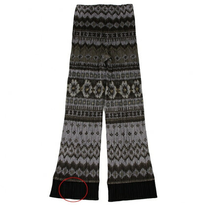 PLEATS PLEASE Polyester Ethnic Print Pants Charcoal Size 1
