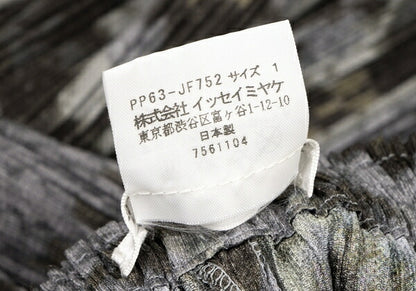 PLEATS PLEASE Polyester Ethnic Print Pants Charcoal Size 1