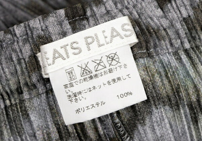PLEATS PLEASE Polyester Ethnic Print Pants Charcoal Size 1