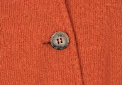 Max Mara WEEKEND Wool Pique Padded Pea Coat Orange Size 40