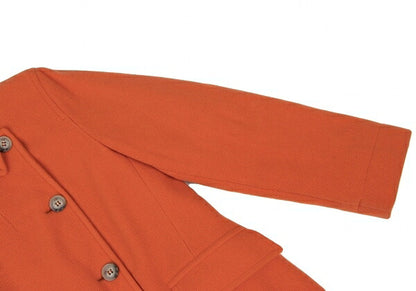 Max Mara WEEKEND Wool Pique Padded Pea Coat Orange Size 40