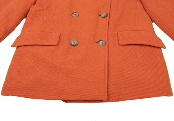 Max Mara WEEKEND Wool Pique Padded Pea Coat Orange Size 40
