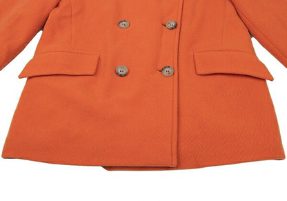 Max Mara WEEKEND Wool Pique Padded Pea Coat Orange Size 40