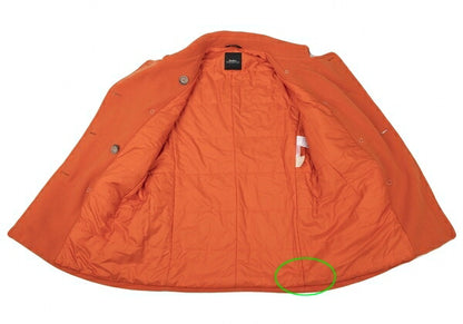 Max Mara WEEKEND Wool Pique Padded Pea Coat Orange Size 40