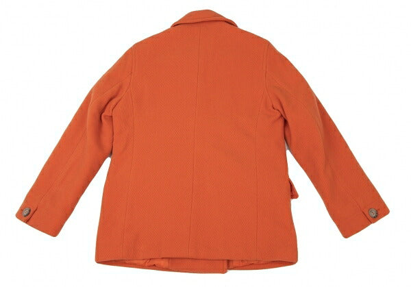 Max Mara WEEKEND Wool Pique Padded Pea Coat Orange Size 40