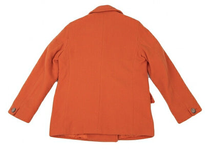 Max Mara WEEKEND Wool Pique Padded Pea Coat Orange Size 40