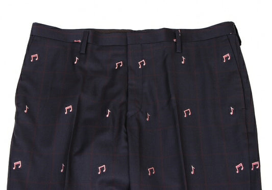 Paul Smith CARLO BARBERA Check Wool Pants Navy Size XXL