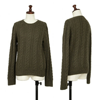 45rpm 45R umii908 Alpaca Blend Wool Cable Dark Green Sweater Size 2