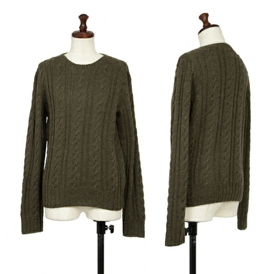 45rpm 45R umii908 Alpaca Blend Wool Cable Dark Green Sweater Size 2