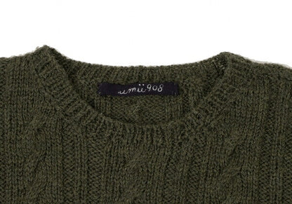 45rpm 45R umii908 Alpaca Blend Wool Cable Dark Green Sweater Size 2