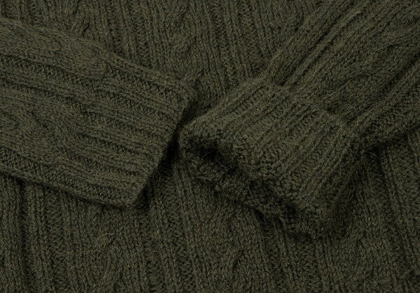 45rpm 45R umii908 Alpaca Blend Wool Cable Dark Green Sweater Size 2
