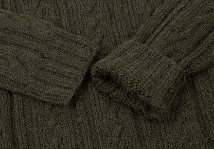 45rpm 45R umii908 Alpaca Blend Wool Cable Dark Green Sweater Size 2