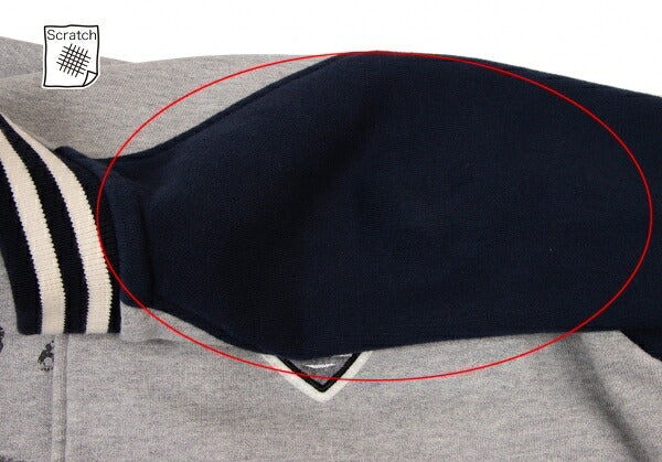 Papas Logo Patch Varsity Jacket Grey Navy Size S