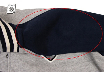 Papas Logo Patch Varsity Jacket Grey Navy Size S