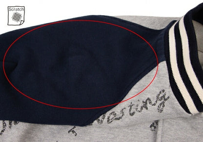 Papas Logo Patch Varsity Jacket Grey Navy Size S