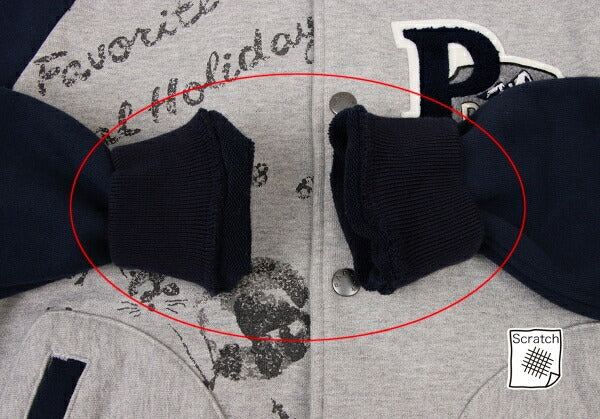 Papas Logo Patch Varsity Jacket Grey Navy Size S