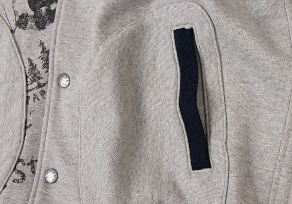 Papas Logo Patch Varsity Jacket Grey Navy Size S